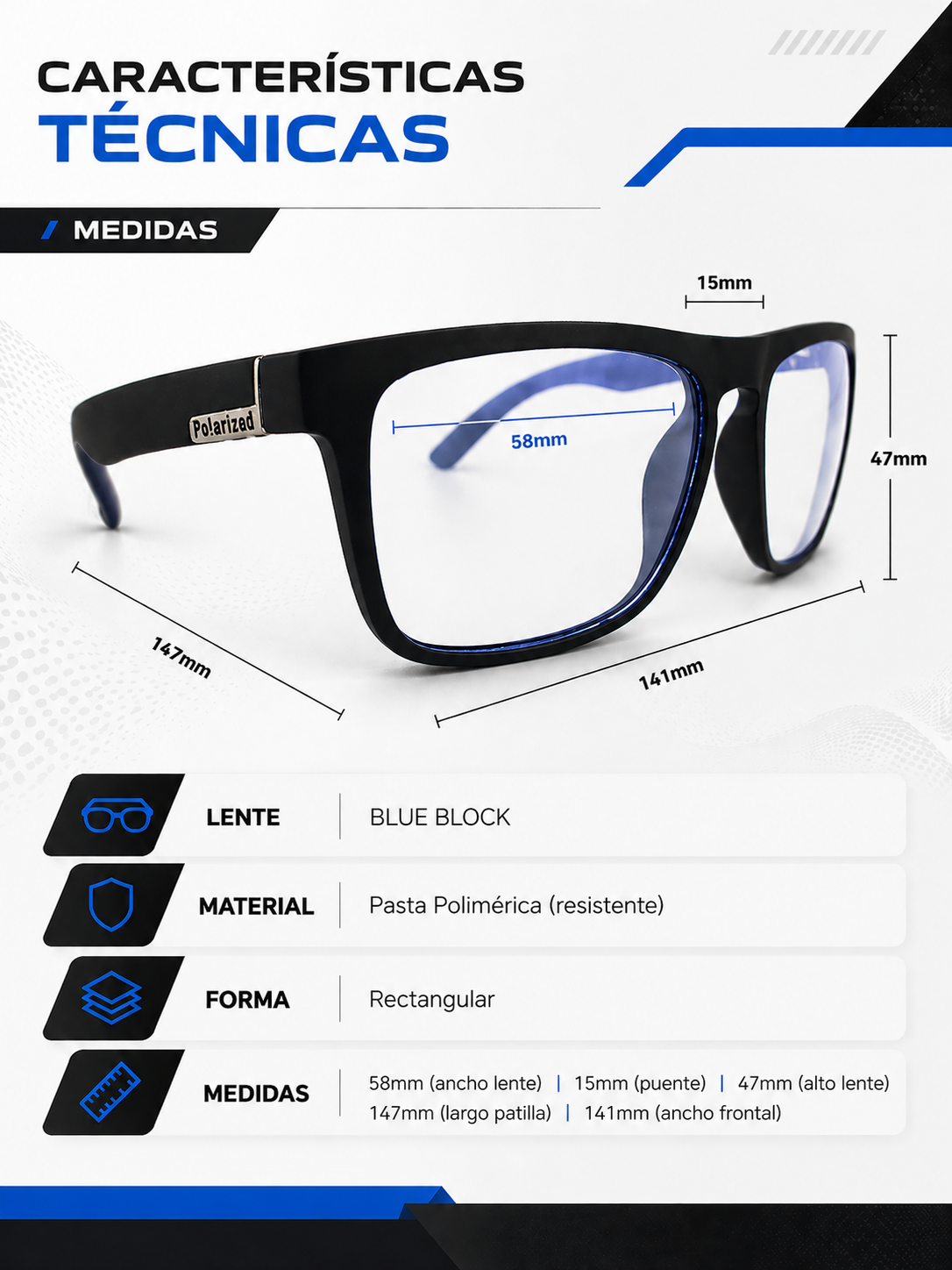 Blue Block — Negro Mate